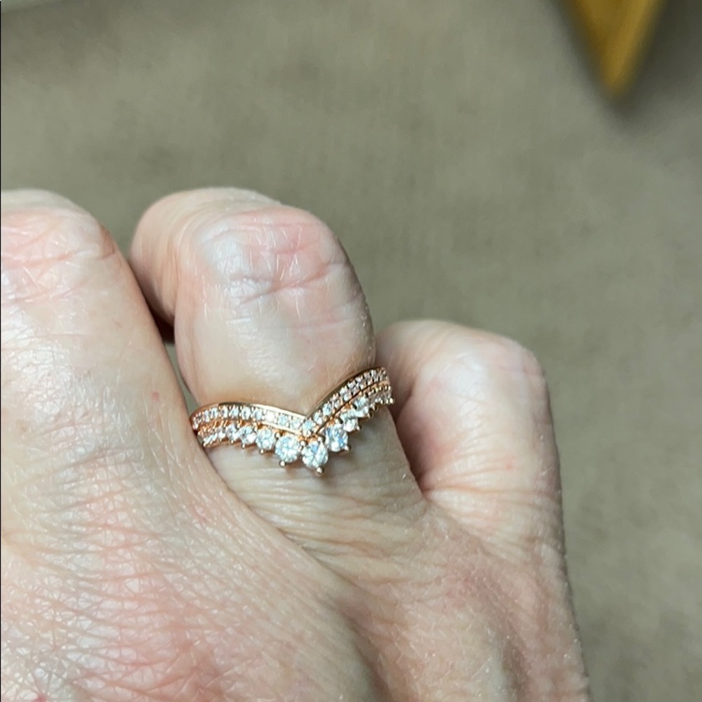 Pandora Princess Wishbone Ring 7.5 - Picture 8 of 8